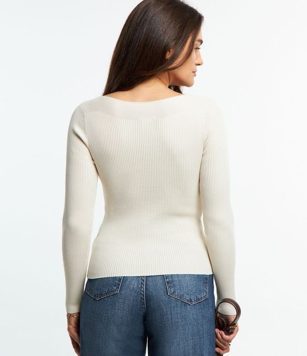 Blusa en Punto con Escote Bote y Textura Acanalada 5