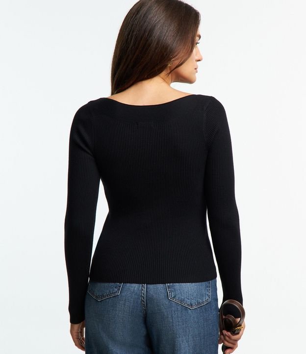 Blusa en Punto con Escote Bote y Textura Acanalada 5