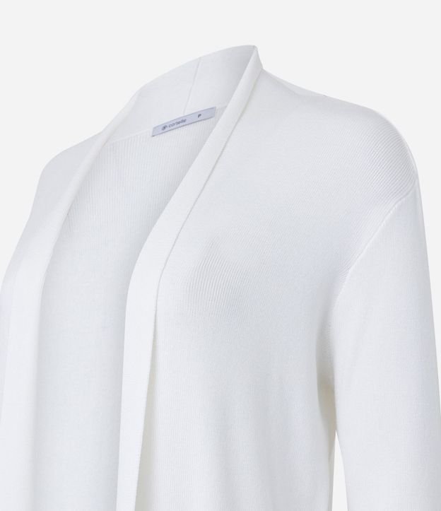 Cardigan Alargado en Punto con Detalles Contrastantes 6