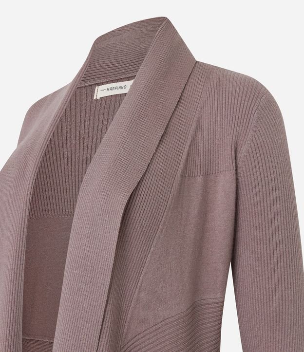 Cardigan Alargado de Punto Texturizado con Abertura Total 8