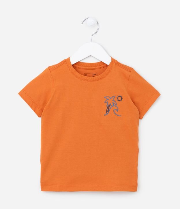 Remera Infantil con Estampa Bordado de Cocotero - Talle 1 a 5 años