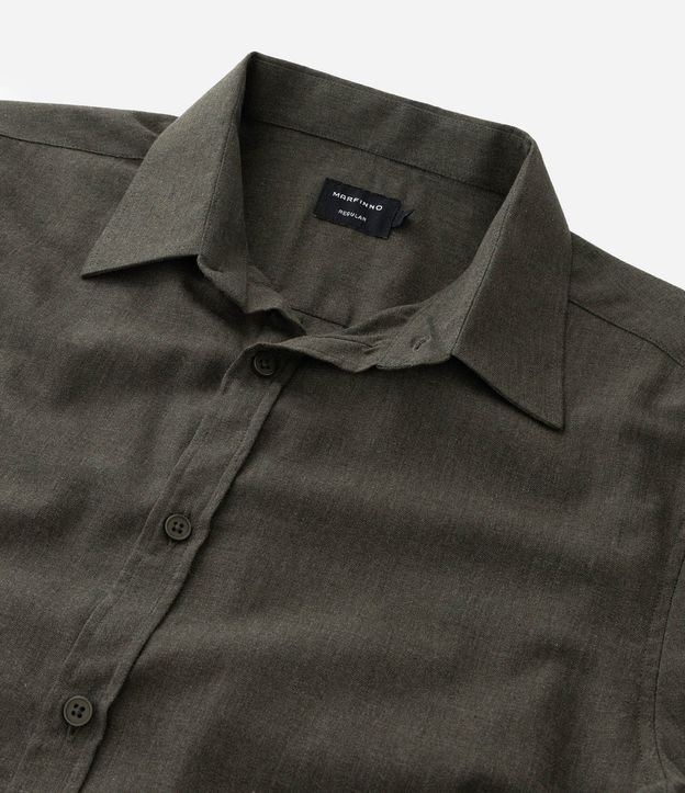 Camisa en Algodón con Botones Delanteros y Efecto Melange 11