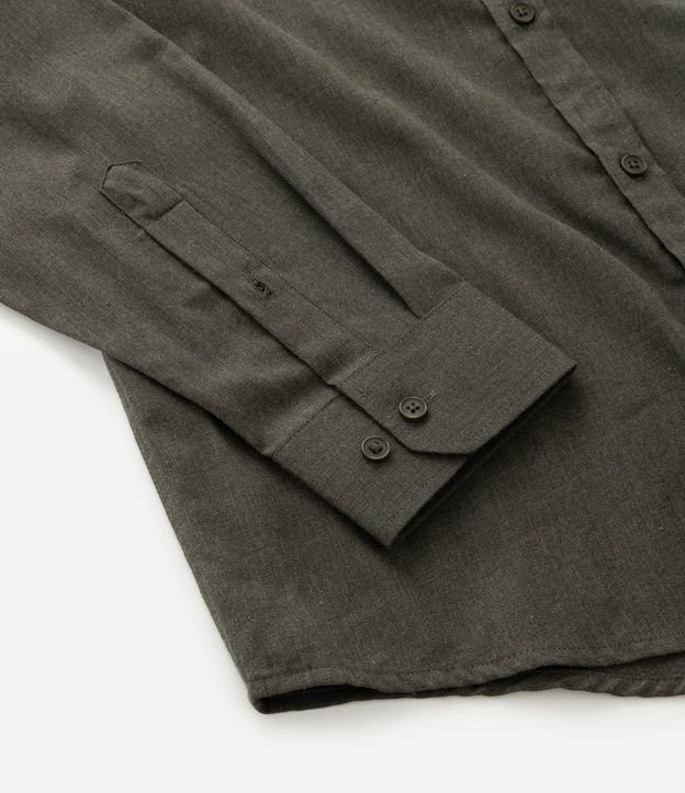 Camisa en Algodón con Botones Delanteros y Efecto Melange 12