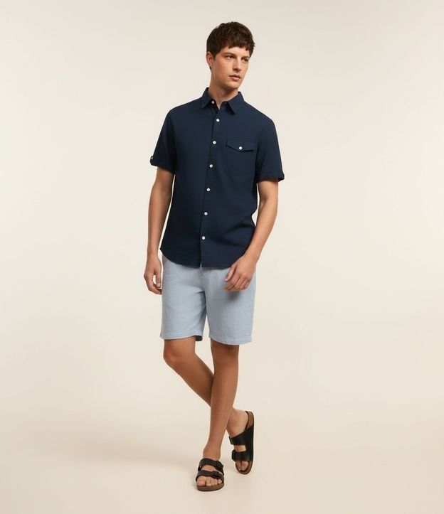 Bermuda Slim Texturizada en Lino con Algodón
