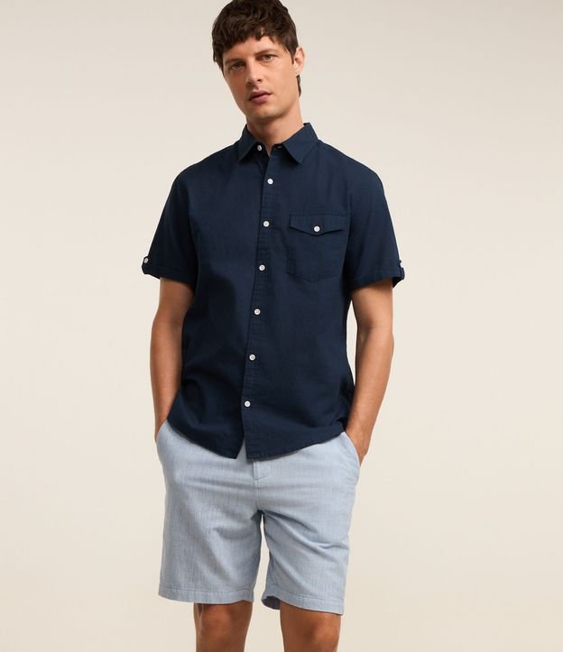 Bermuda Slim Texturizada en Lino con Algodón 5