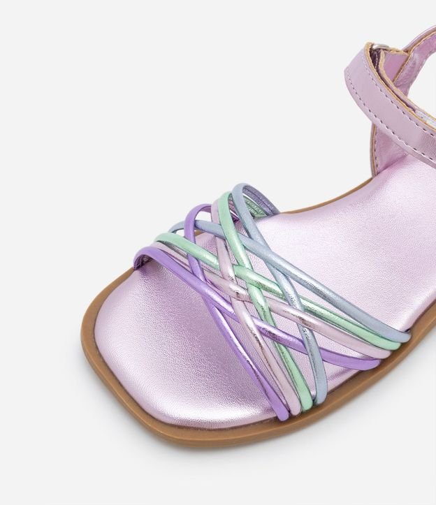 Sandalia Infantil Metalizada con Tiras y Velcro - Talle 20 al 27 2