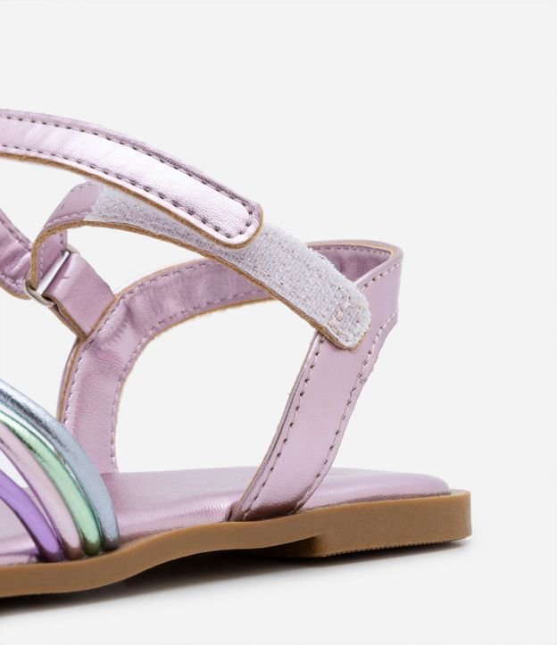Sandalia Infantil Metalizada con Tiras y Velcro - Talle 20 al 27 4