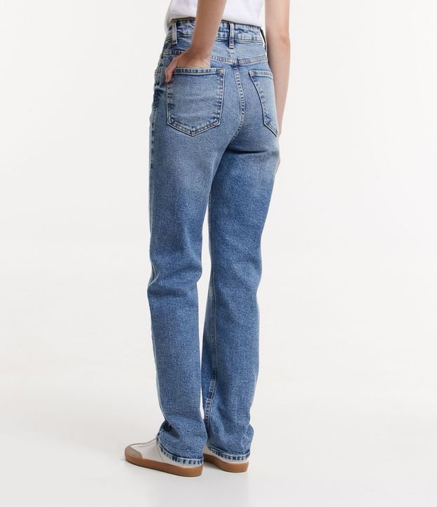 Pantalón Recto en Jeans Efecto Mármol con Bolsillos 3