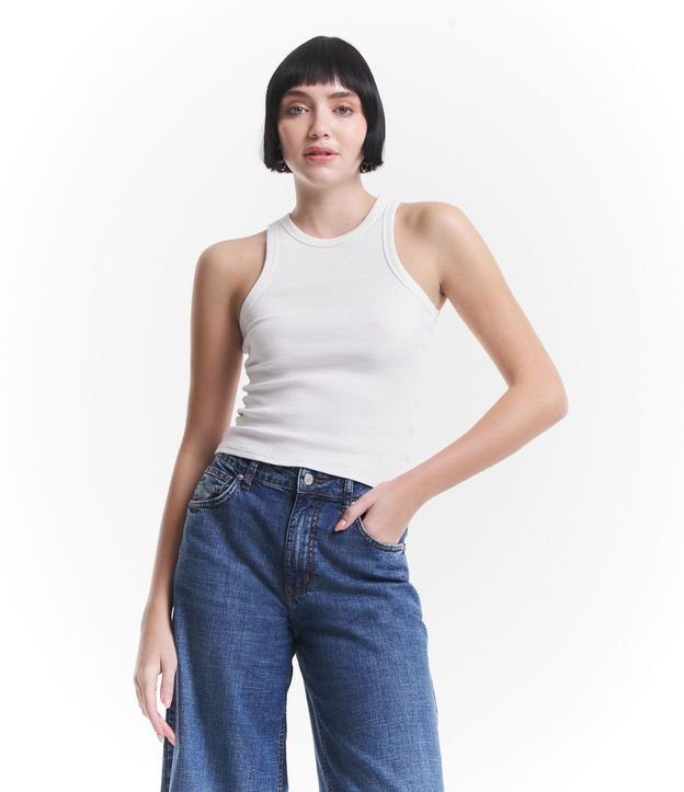 Blusa Musculosa Básica en Rib con Ligera Textura