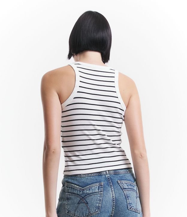 Blusa Musculosa Básica en Rib Rayada 3