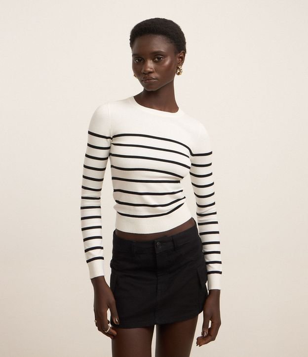 Blusa Manga Larga en Viscosa Rayada