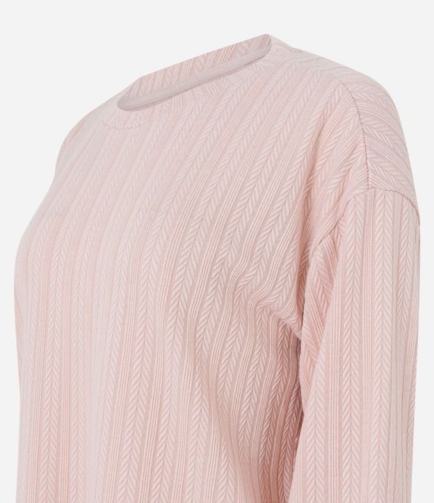 Pijama Largo Texturizado Maquinetado con Lazo 7