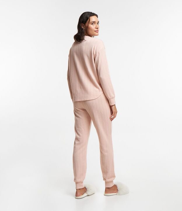 Pijama Largo Texturizado Maquinetado con Lazo 5