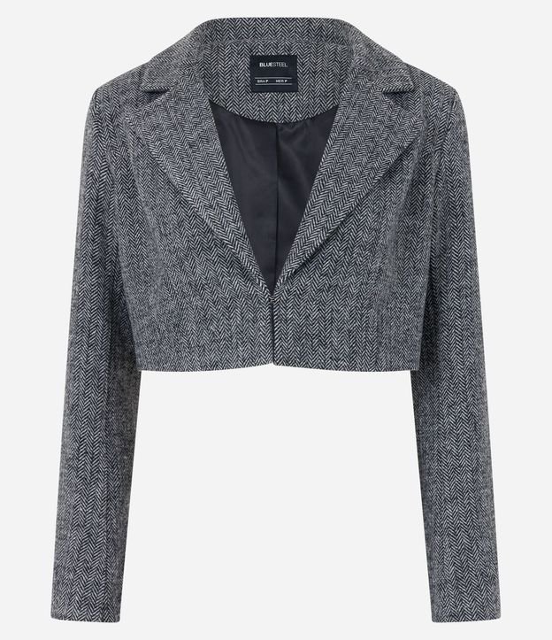 Blazer Cropped en Polivelour con Textura Espinha de Pez 5