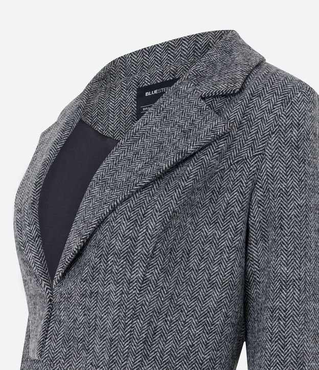 Blazer Cropped en Polivelour con Textura Espinha de Pez 6