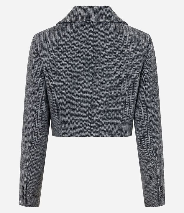 Blazer Cropped en Polivelour con Textura Espinha de Pez 7