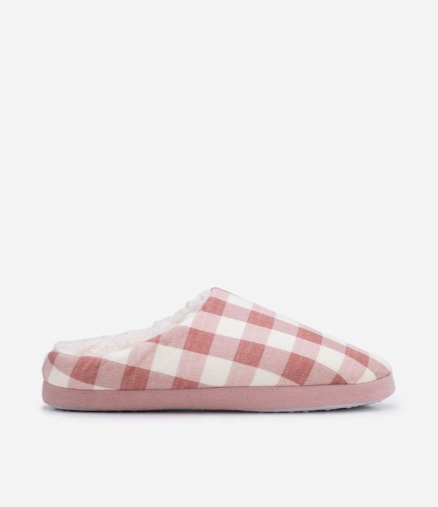 Pantufla Cerrada con Estampado de Cuadros