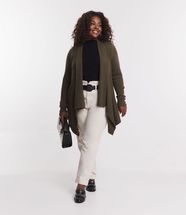Cardigan Alargado de Punto con Bajo Punta Curve & Plus Size 2
