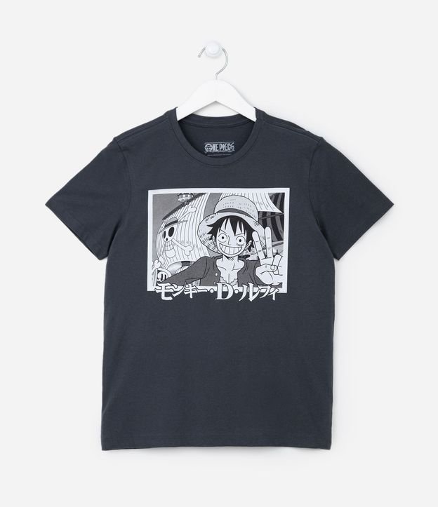 Remera Infantil con Estampado Luffy de One Piece - Talle 5 a 14 años