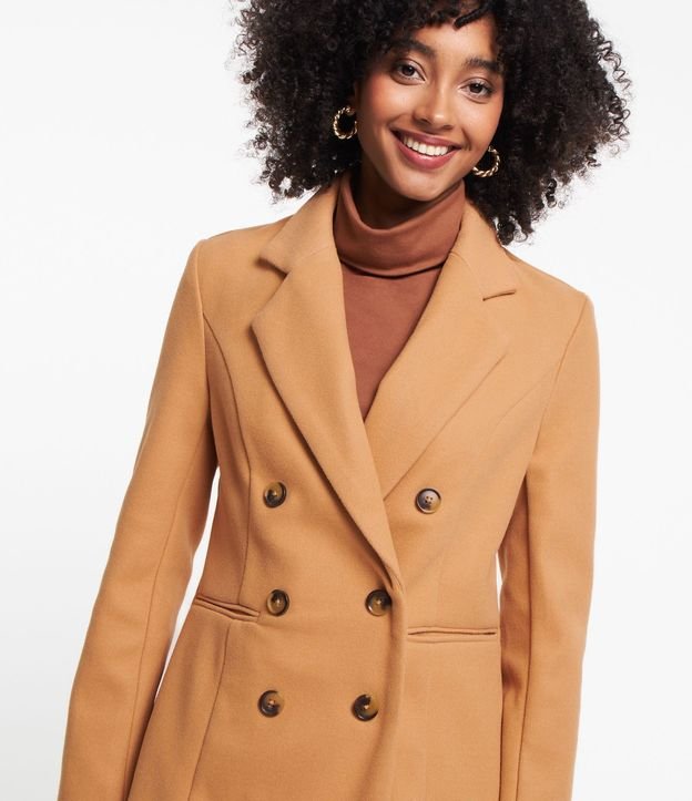Campera Alargada en Polivelour con Botones y Bolsillos 6