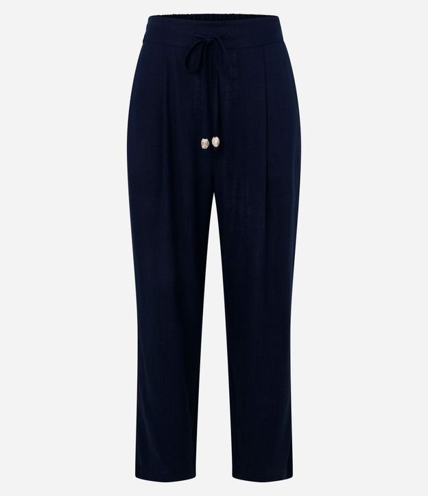 Pantalón Fluído en Viscolino con Cintura Elástica y Lazo 7