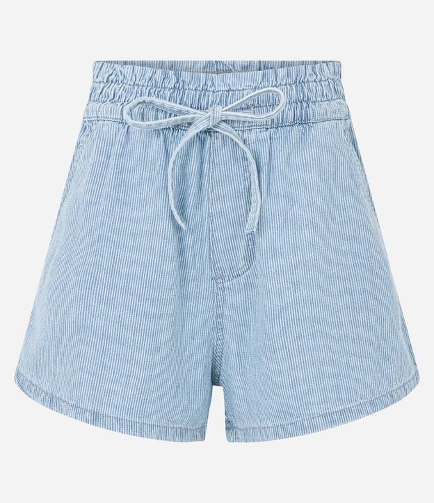 Short Runner en Jeans con Rayas en Hilo Teñido 6