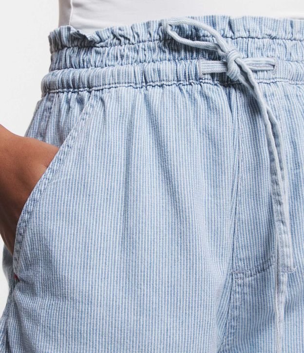 Short Runner en Jeans con Rayas en Hilo Teñido 5