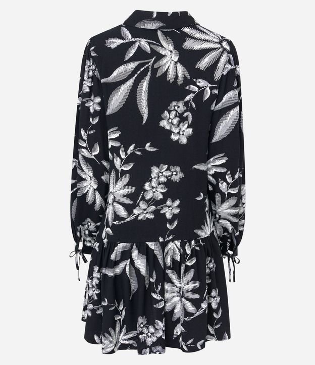 Vestido en Viscosa con Lazo en el Puño y Estampado Floral 8