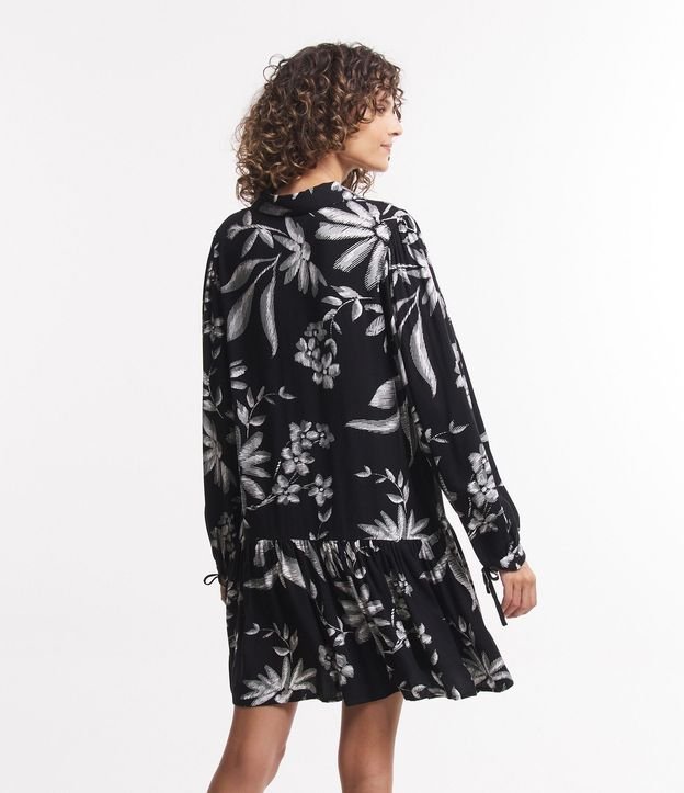 Vestido en Viscosa con Lazo en el Puño y Estampado Floral 5