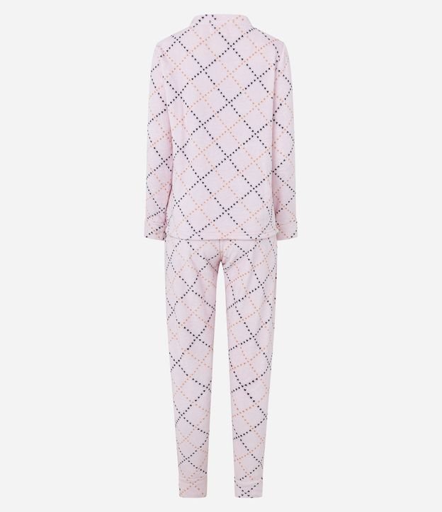Pijama Largo en Fleece con Estampado Corazones 6