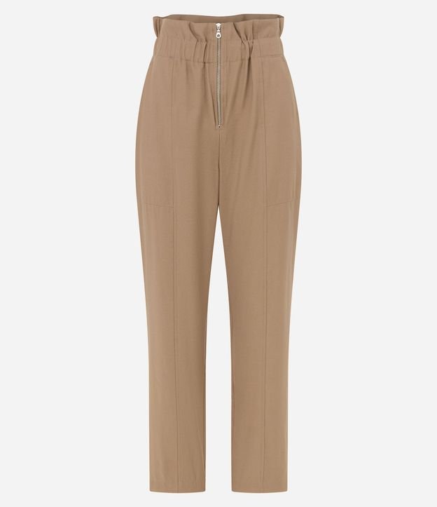 Pantalón en Viscosa con Cremallera Delantero y Cintura Elástica 5