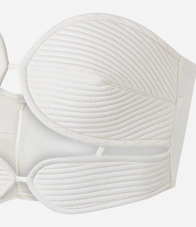 Top Cropped en Crepé sin Breteles con Busto Redondeado con Pespuentes 7