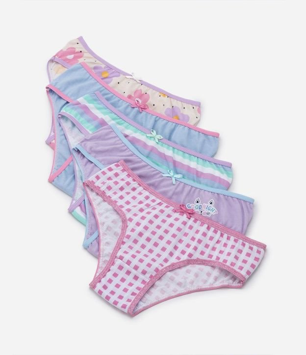 Kit 05 Bombachas infantiles en Media Malla Estampadas - Talle 2 al 14 años