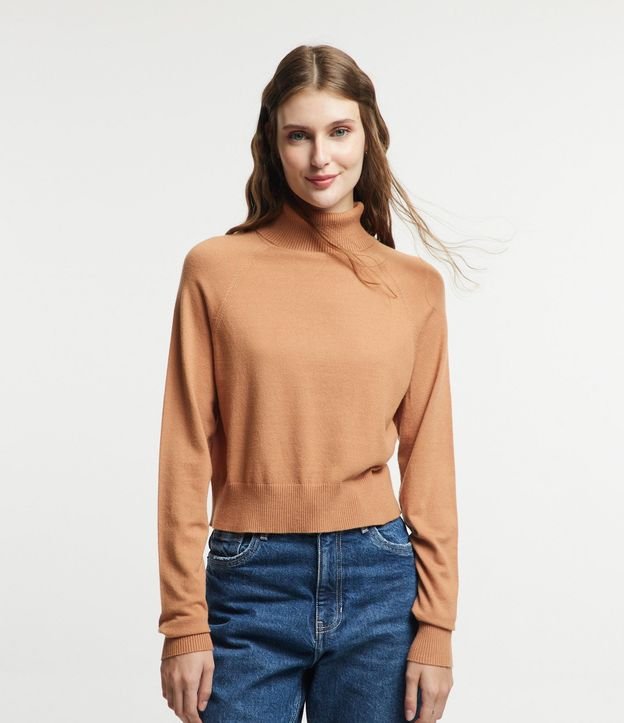Blusa de Punto con Cuello Alto