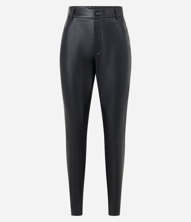 Pantalón Skinny en PU con Bolsillos Fake 5