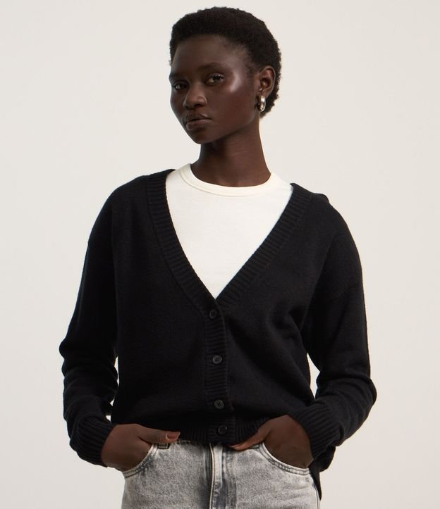 Cardigan Corto de Punto con Botones 3