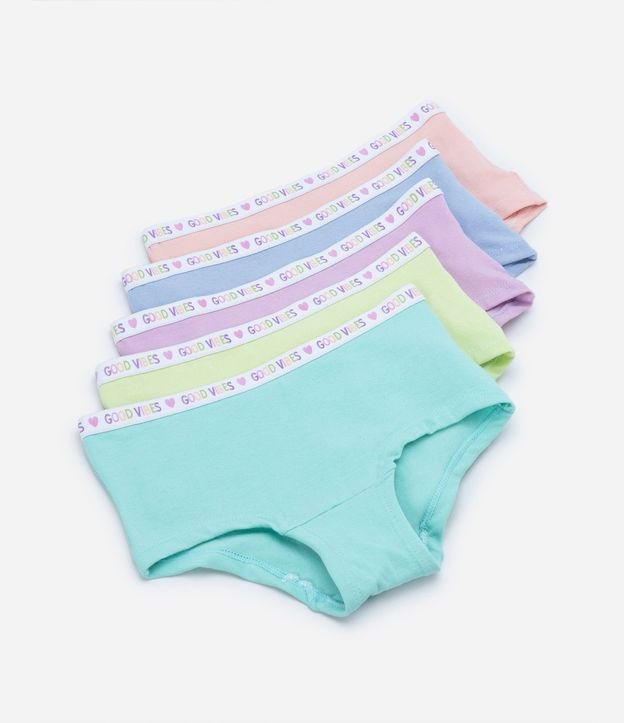 Kit 05 Bombachas Boxer Infantiles con Cintura Elástica - Talle 5 a 14 años