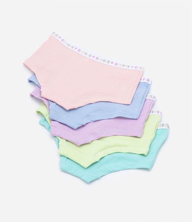 Kit 05 Bombachas Boxer Infantiles con Cintura Elástica - Talle 5 a 14 años 2
