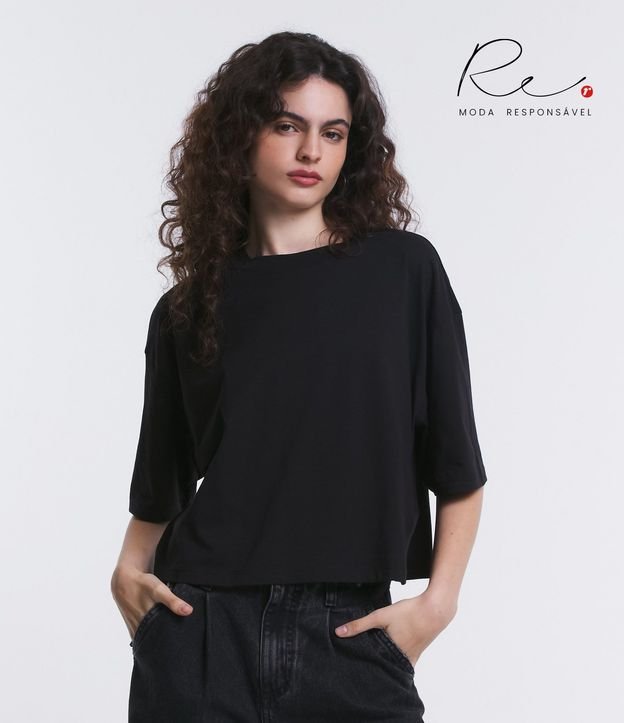 Blusa Cropped Oversized en Algodón Peruano