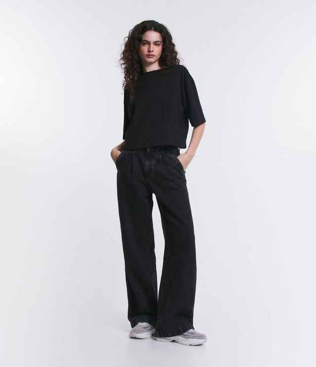 Blusa Cropped Oversized en Algodón Peruano