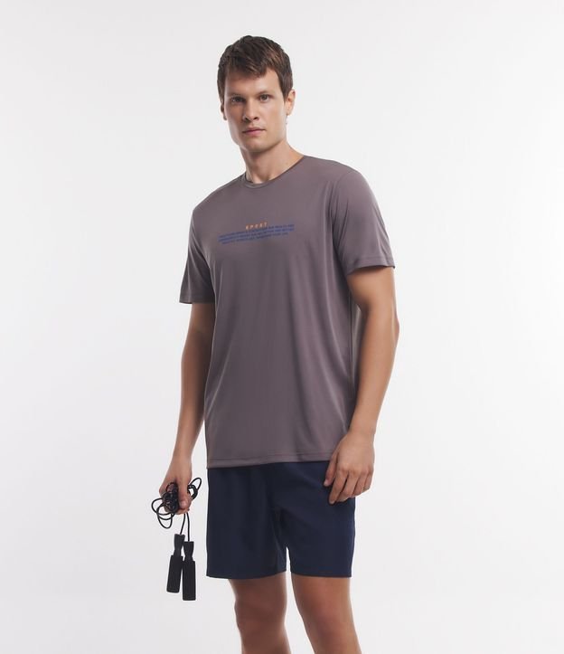 Remera Deportiva Dry Fit con Lettering Sport