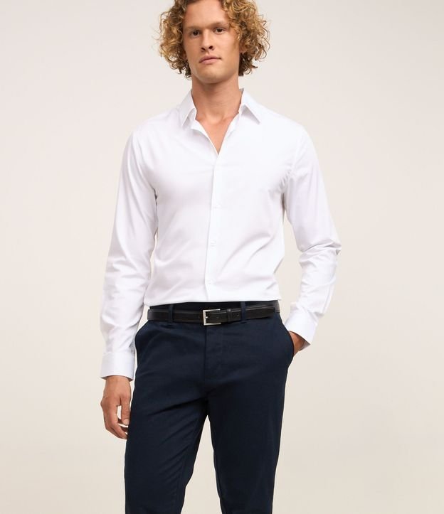 Pantalón Slim en Sarga Sastrería con Bolsillos 3
