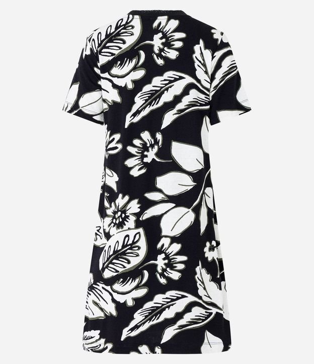 Vestido T-Shirt en Viscosa con Follajes Estampadas 2