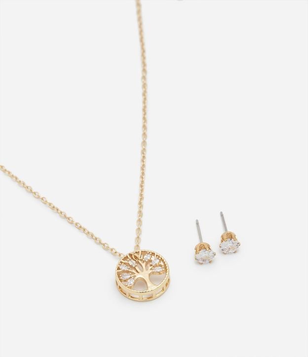 Conjunto Caravana y Collar con Colgante da Árbol de la Vida y Punto de Luz 2