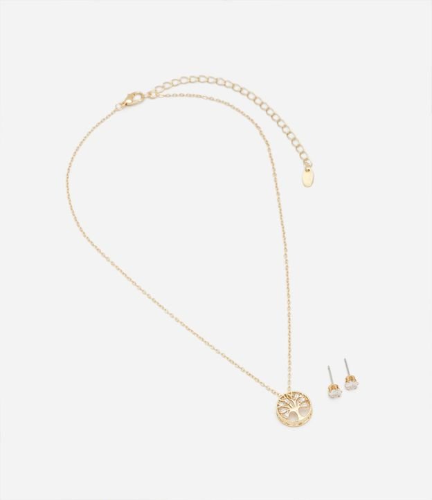 Conjunto Caravana y Collar con Colgante da Árbol de la Vida y Punto de Luz 3