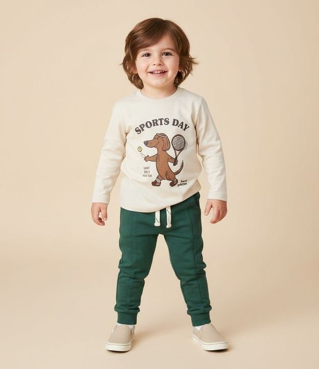Pantalón Algodón Infantil con Recortes Laterales - Talle 1 a 5 años