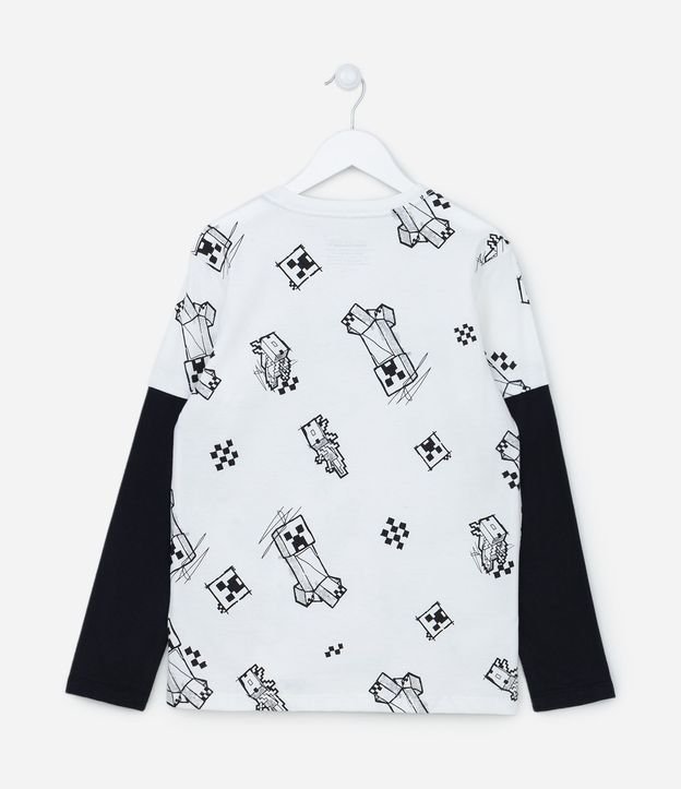 Remera Manga Larga Infantil con Superposición y Estampa Minecraft - Talle 6 a 14 años 3