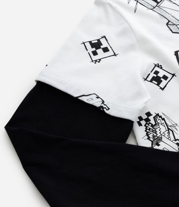 Remera Manga Larga Infantil con Superposición y Estampa Minecraft - Talle 6 a 14 años 5