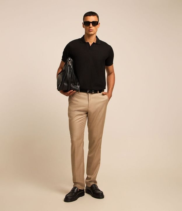 Pantalón Social Slim en Poliviscose con Bolsillos