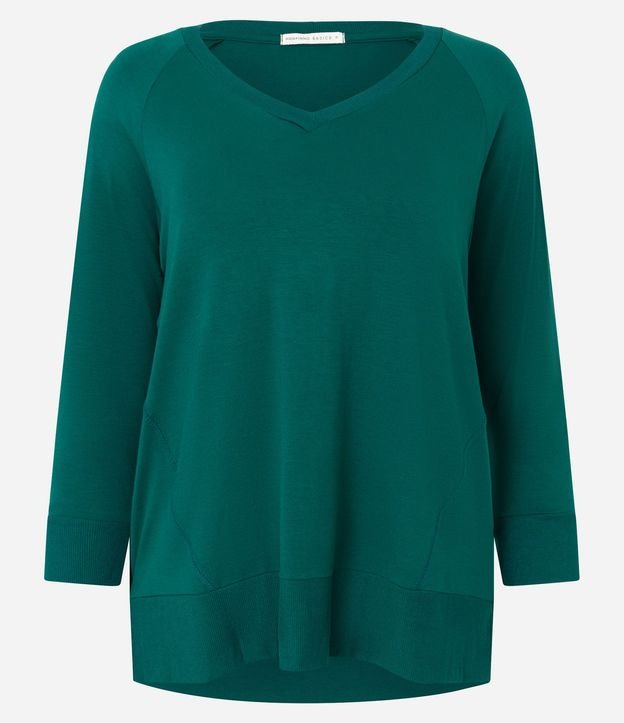 Blusa Básica en Viscosa sin Sisa con Manga 3/4 5